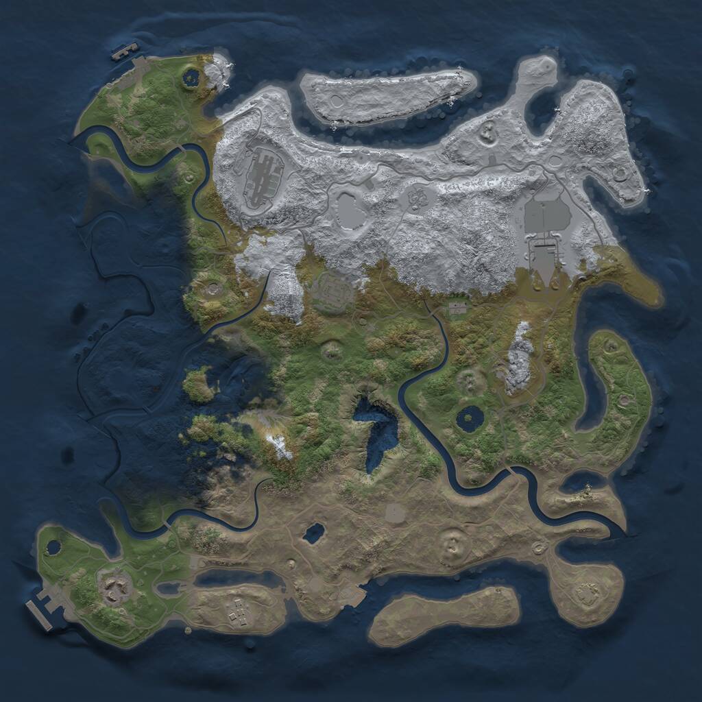 Rust Map: Procedural Map, Size: 4000, Seed: 19811202, 12 Monuments