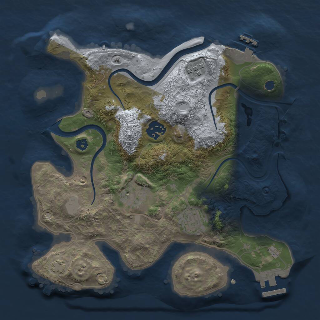 Rust Map: Procedural Map, Size: 2700, Seed: 1768392072, 8 Monuments