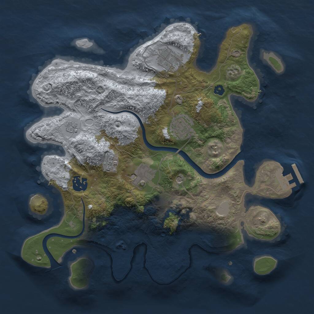 Rust Map: Procedural Map, Size: 3000, Seed: 469979736, 10 Monuments