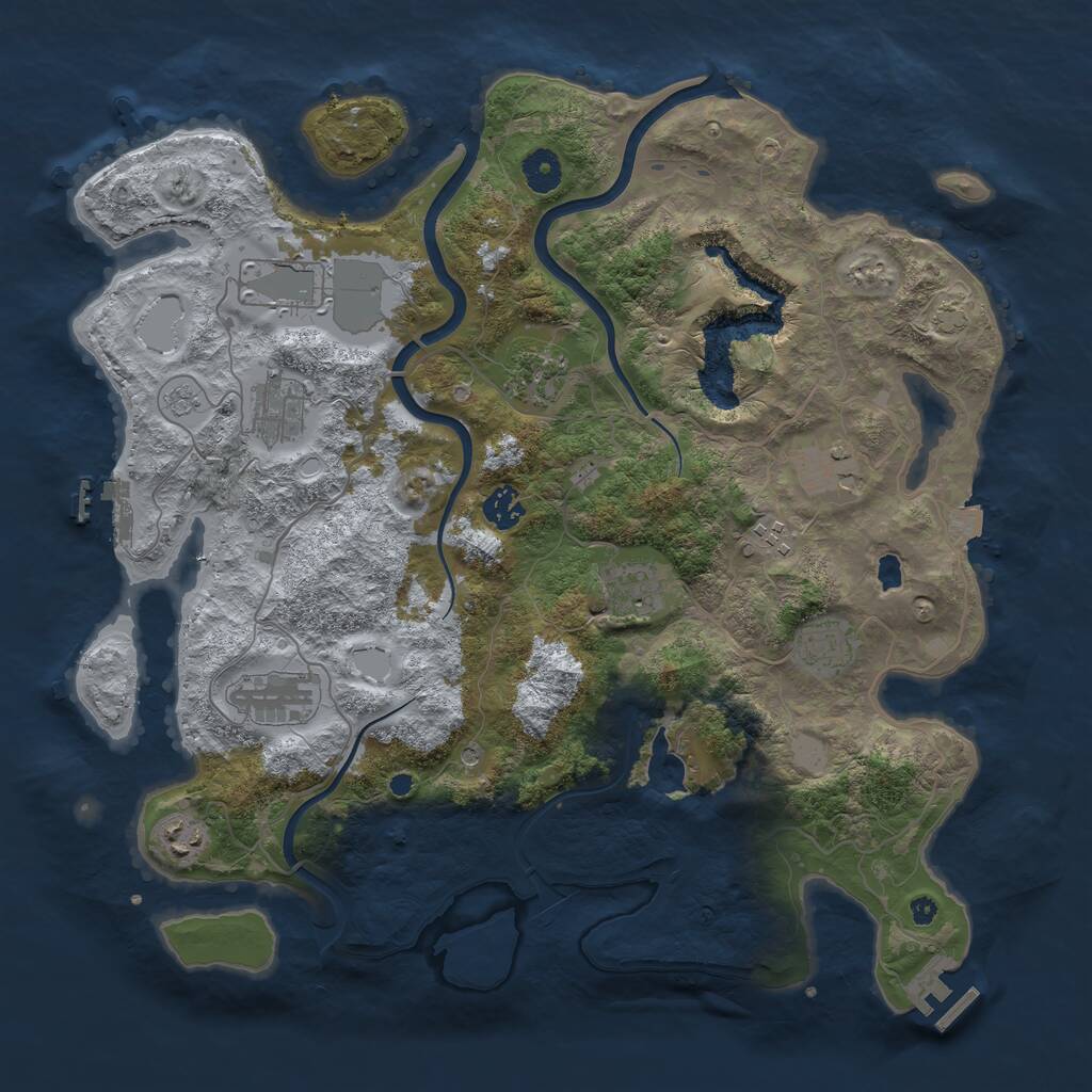 Rust Map: Procedural Map, Size: 4000, Seed: 138337042, 16 Monuments