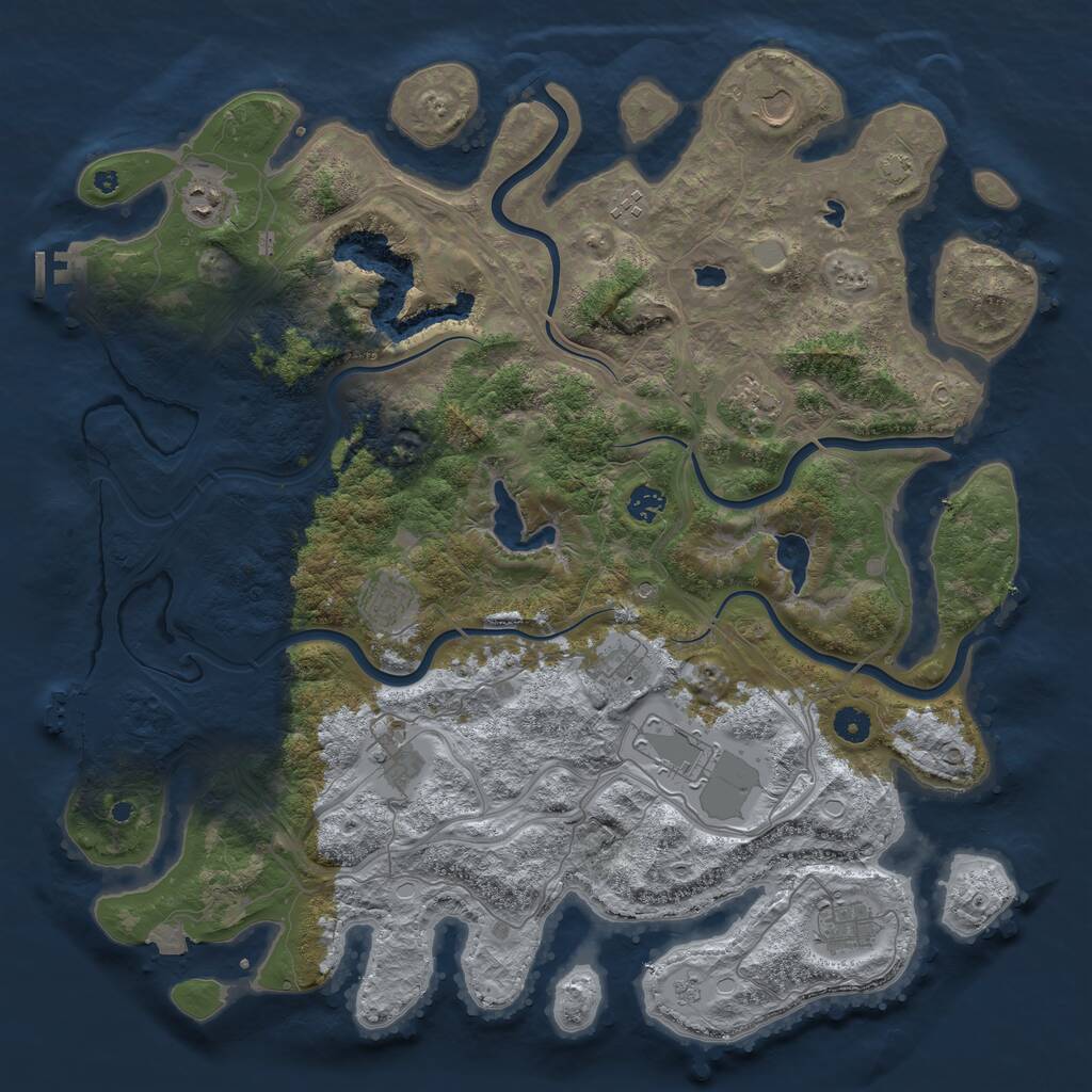 Rust Map: Procedural Map, Size: 4500, Seed: 67893452, 16 Monuments