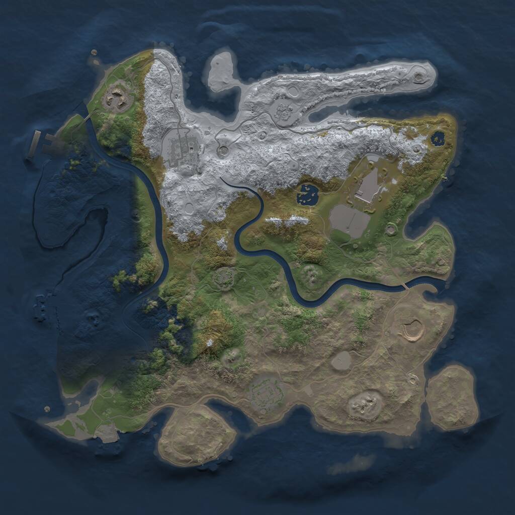 Rust Map: Procedural Map, Size: 3500, Seed: 10032024, 12 Monuments
