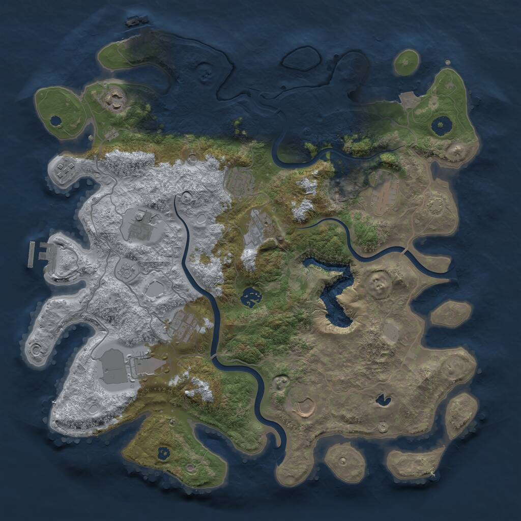 Rust Map: Procedural Map, Size: 4000, Seed: 1568395083, 16 Monuments