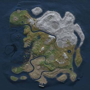 Thumbnail Rust Map: Procedural Map, Size: 3750, Seed: 1075711959, 14 Monuments