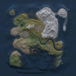 Thumbnail Rust Map: Procedural Map, Size: 2500, Seed: 591616197, 8 Monuments
