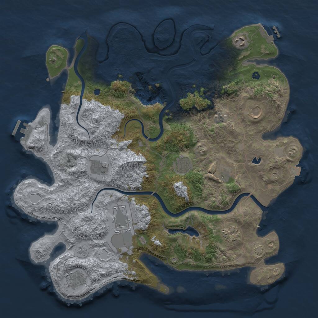 Rust Map: Procedural Map, Size: 4000, Seed: 9482, 15 Monuments