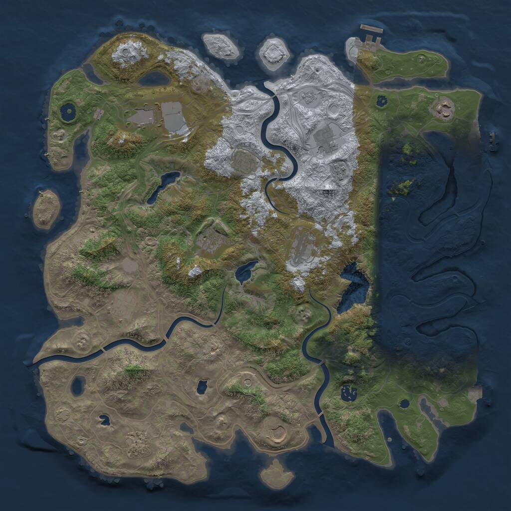 Rust Map: Procedural Map, Size: 4500, Seed: 424652142, 17 Monuments
