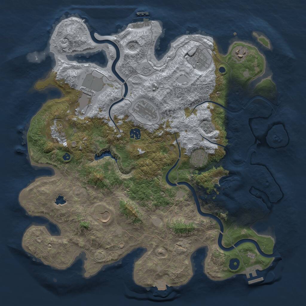 Rust Map: Procedural Map, Size: 4000, Seed: 1357912, 15 Monuments