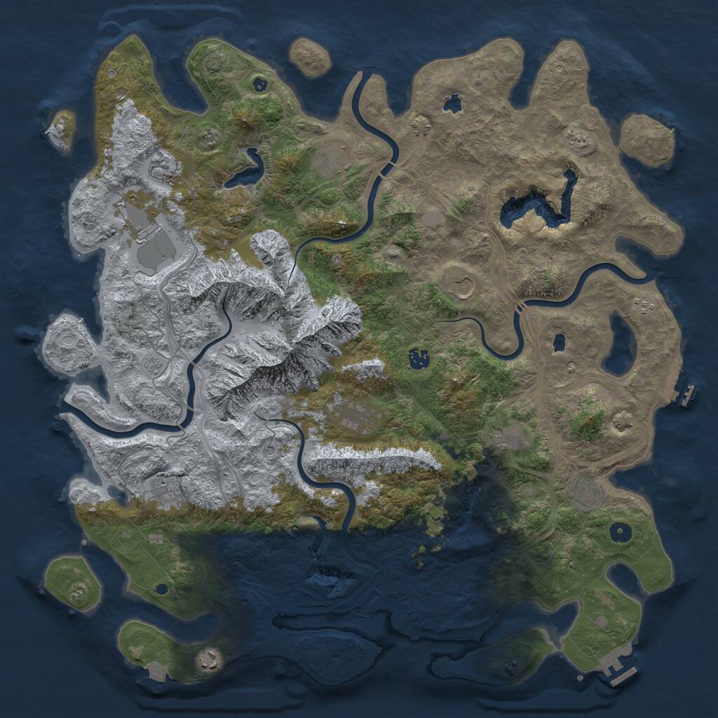 Rust Map: Procedural Map, Size: 5000, Seed: 927823298, 17 Monuments
