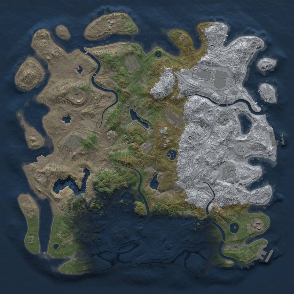 Rust Map: Procedural Map, Size: 4500, Seed: 130990, 15 Monuments