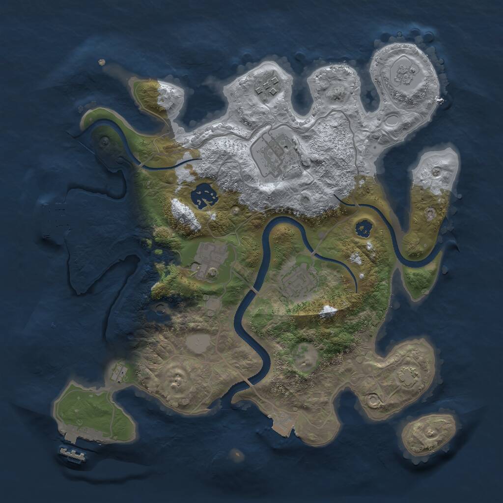 Rust Map: Procedural Map, Size: 3000, Seed: 6322, 11 Monuments