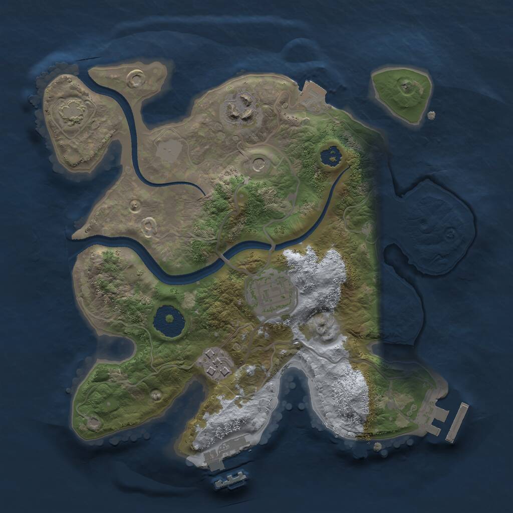 Rust Map: Procedural Map, Size: 2500, Seed: 1155003135, 8 Monuments