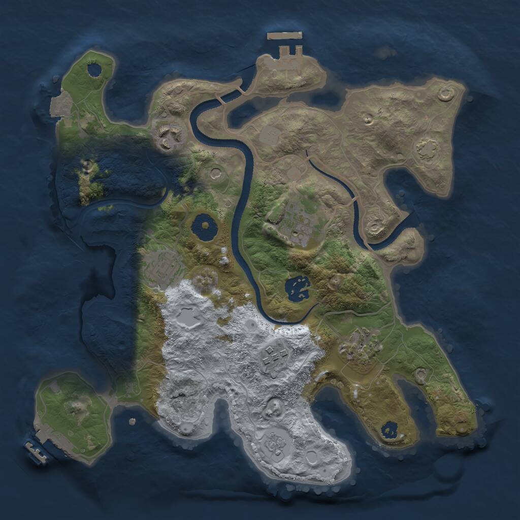 Rust Map: Procedural Map, Size: 3000, Seed: 95132, 12 Monuments