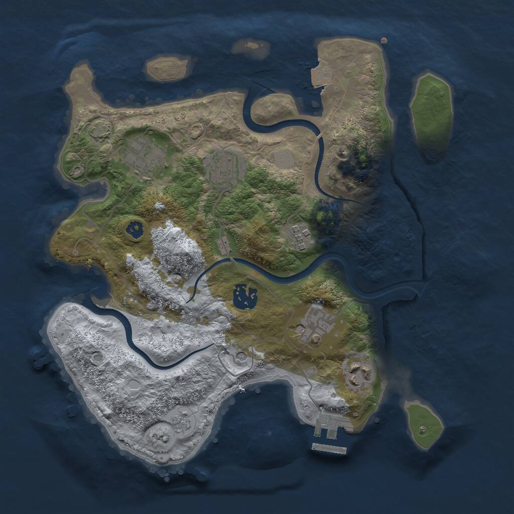 Rust Map: Procedural Map, Size: 3000, Seed: 32188, 11 Monuments