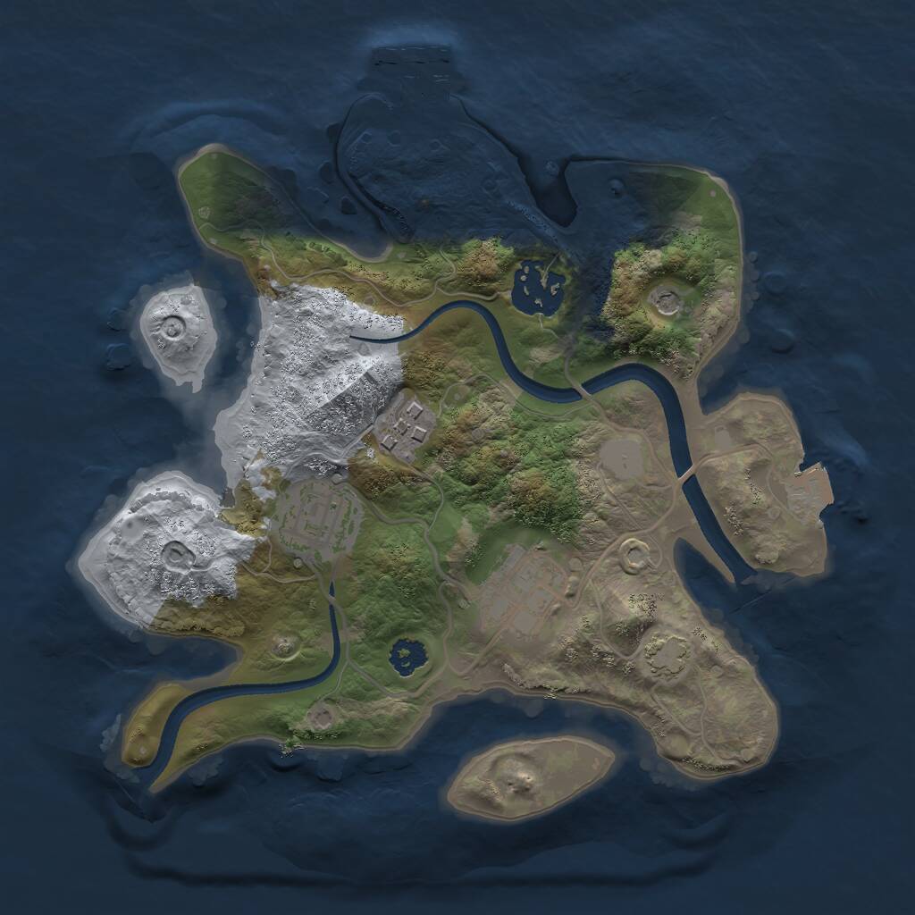 Rust Map: Procedural Map, Size: 2500, Seed: 25235325, 8 Monuments