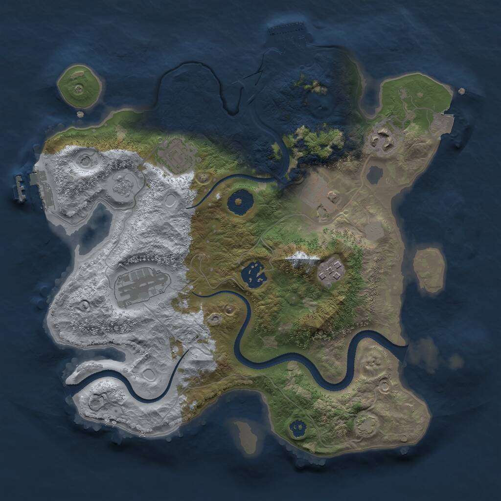 Rust Map: Procedural Map, Size: 3000, Seed: 325568, 12 Monuments