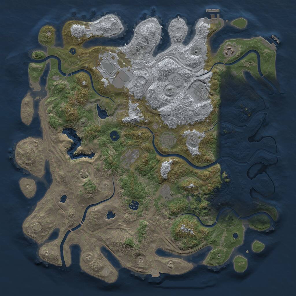 Rust Map: Procedural Map, Size: 4500, Seed: 1777981989, 14 Monuments