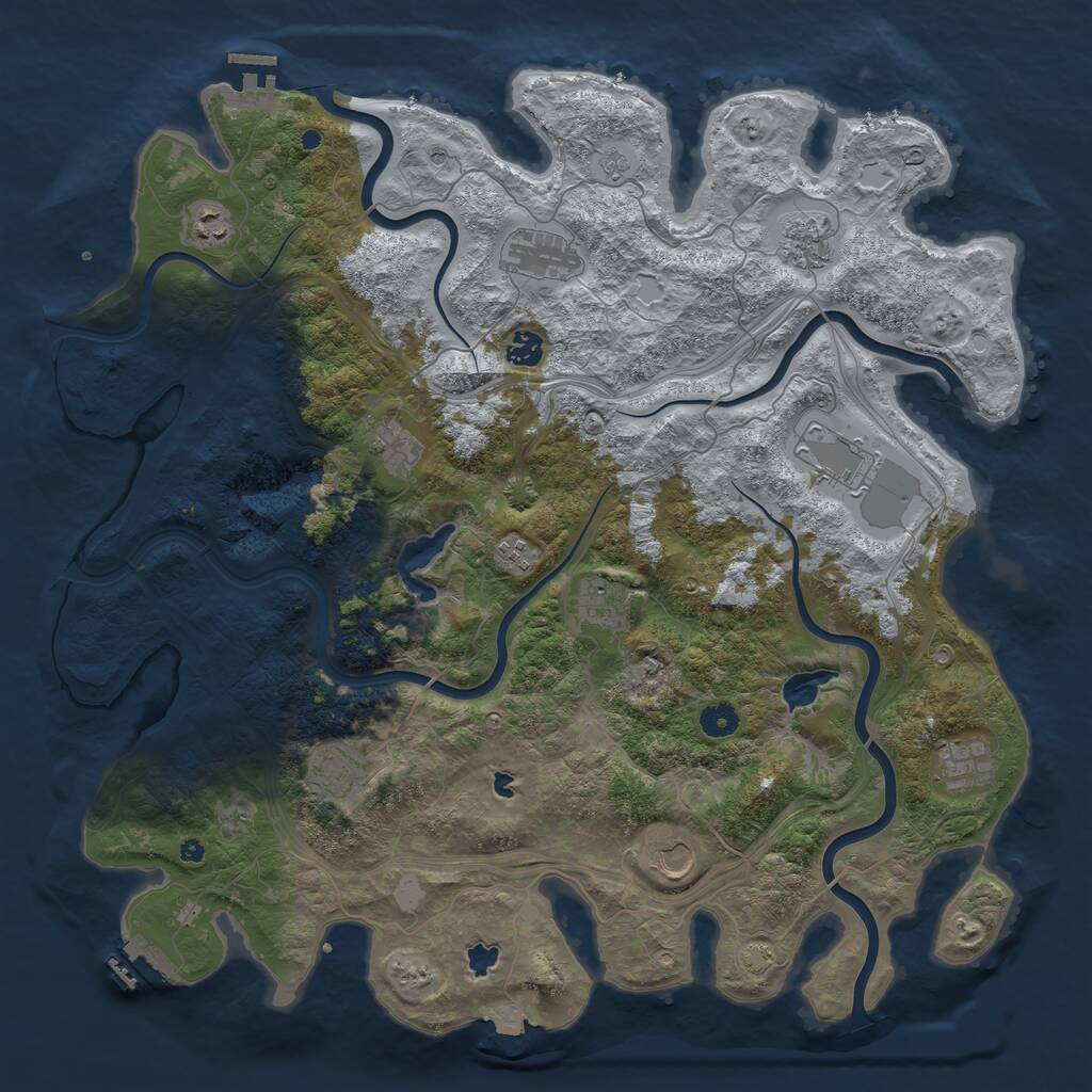 Rust Map: Procedural Map, Size: 4500, Seed: 47922, 17 Monuments