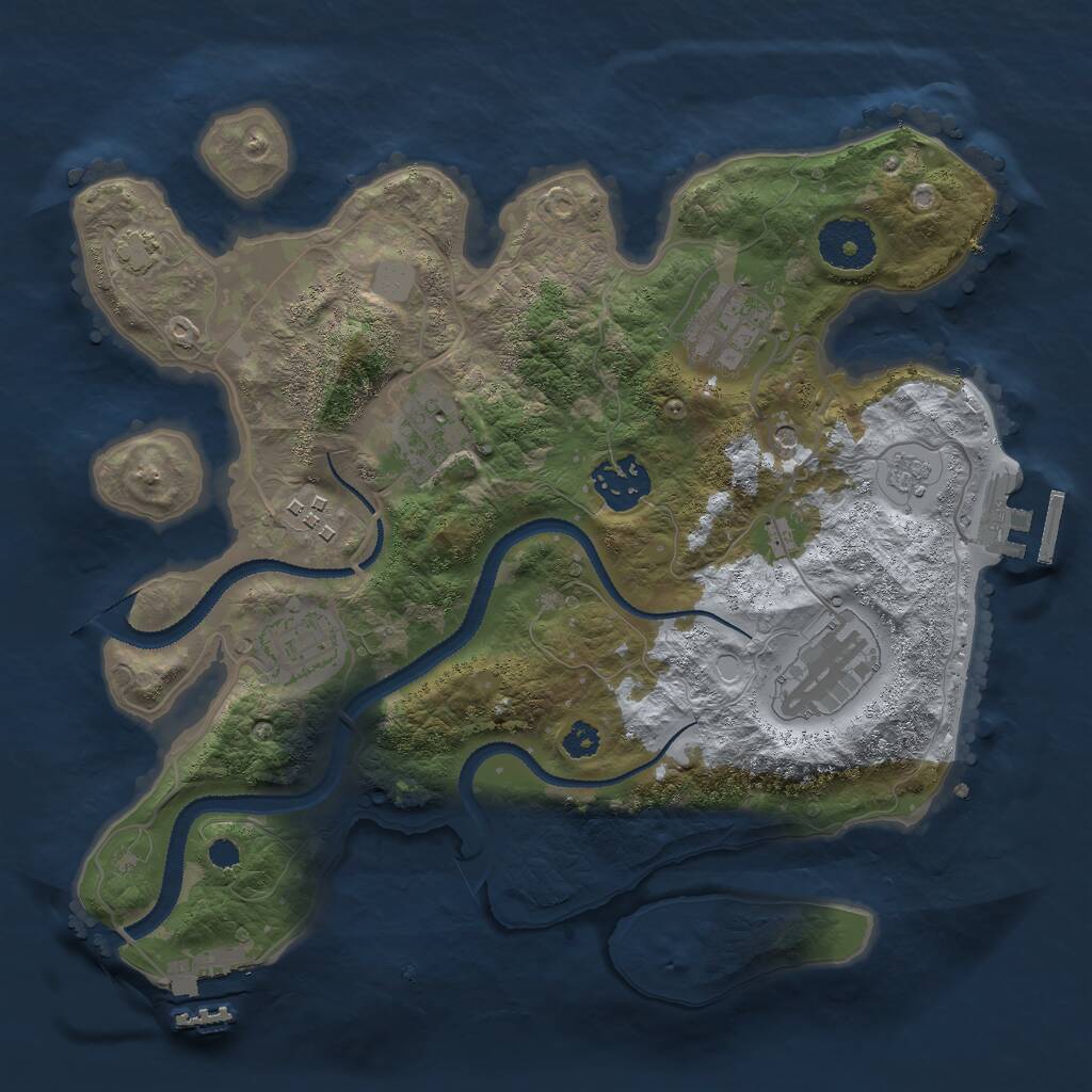 Rust Map: Procedural Map, Size: 3000, Seed: 405, 12 Monuments