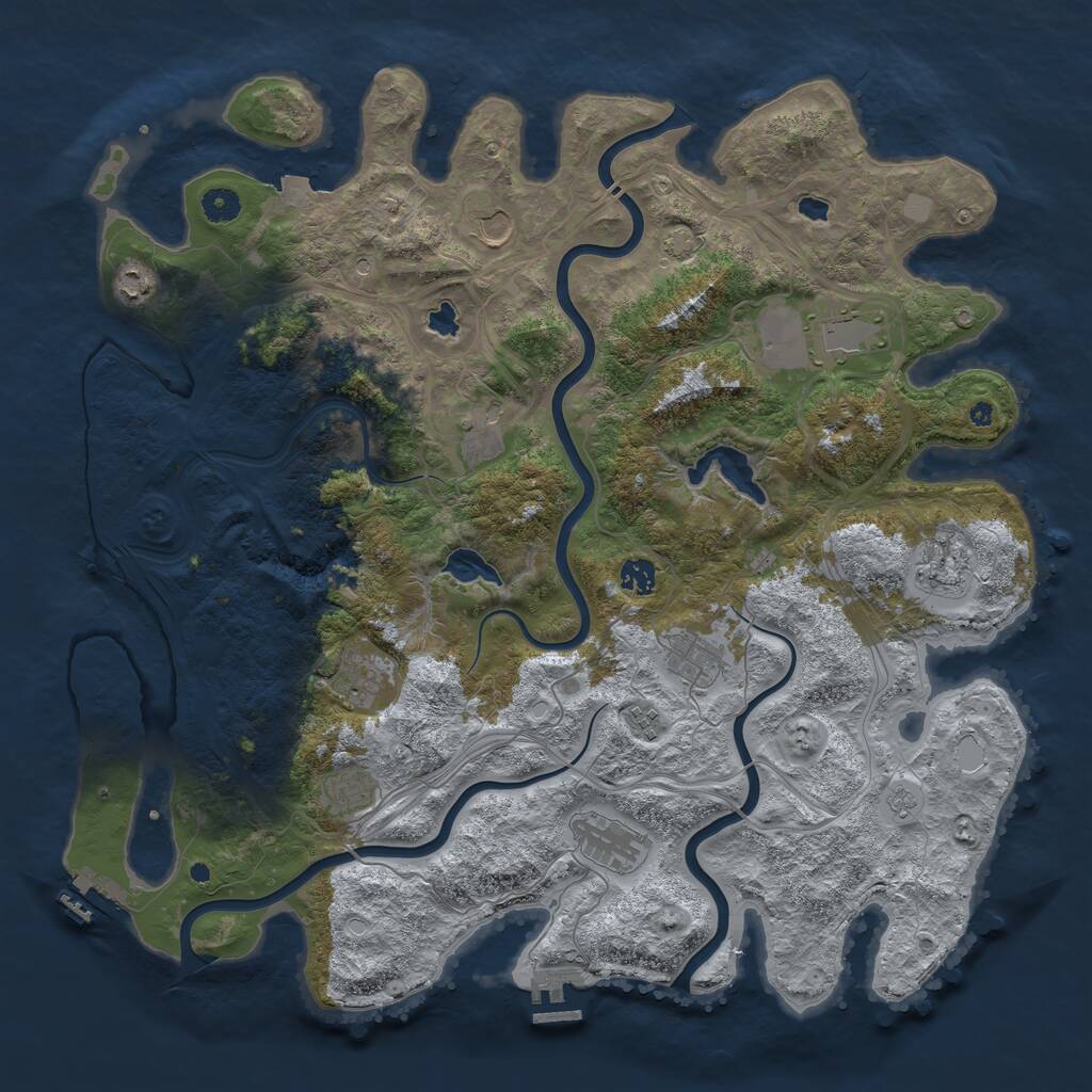Rust Map: Procedural Map, Size: 4500, Seed: 808717048, 17 Monuments