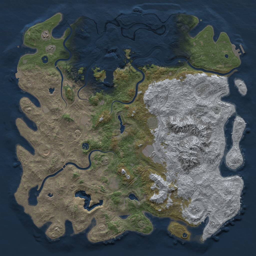 Rust Map: Procedural Map, Size: 5500, Seed: 11223, 17 Monuments