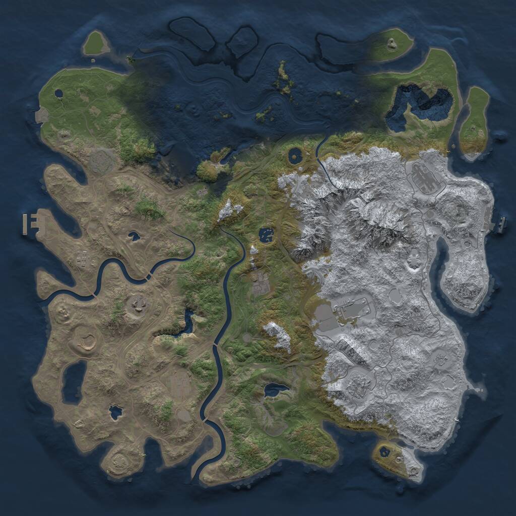 Rust Map: Procedural Map, Size: 5000, Seed: 11223, 17 Monuments