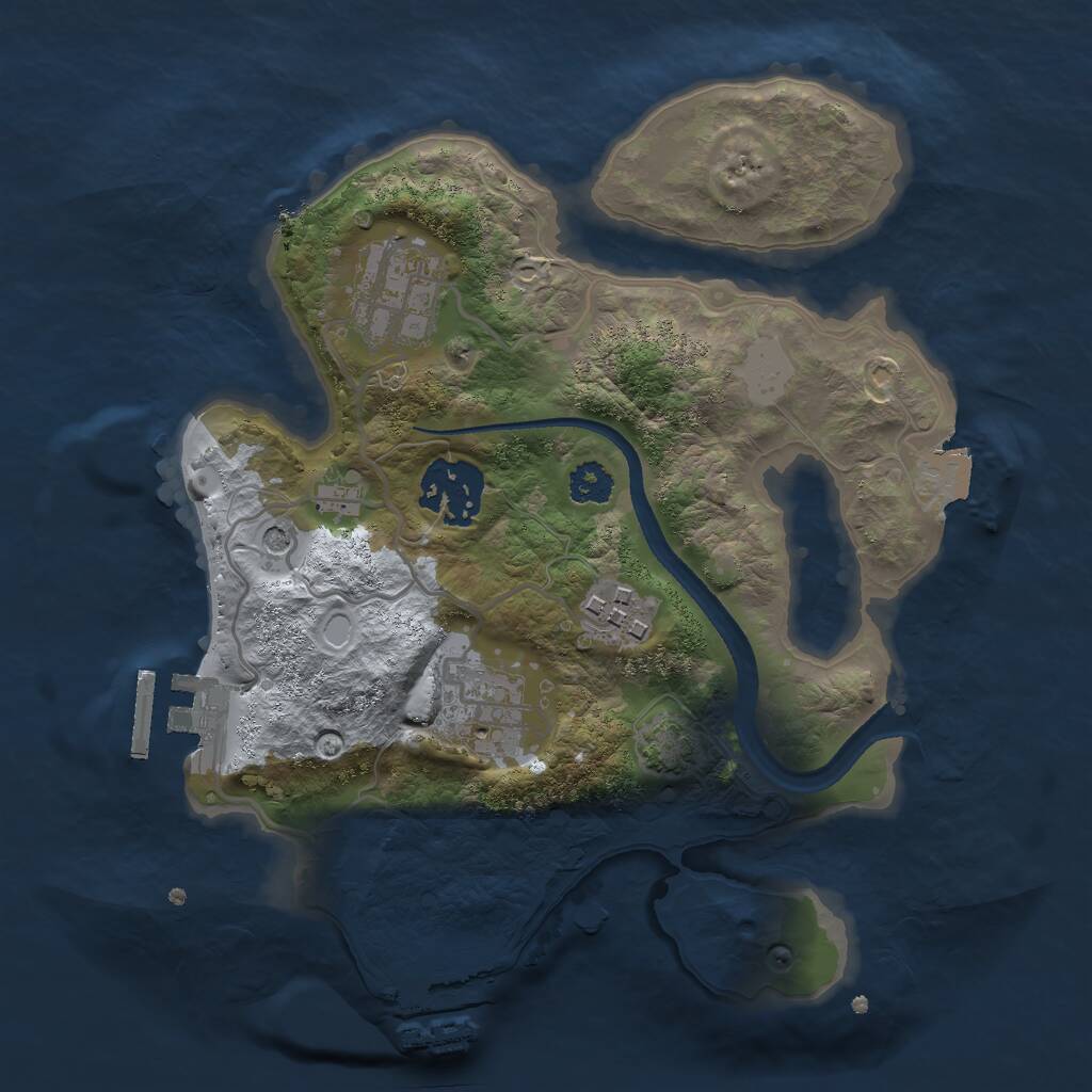 Rust Map: Procedural Map, Size: 2500, Seed: 658659, 9 Monuments