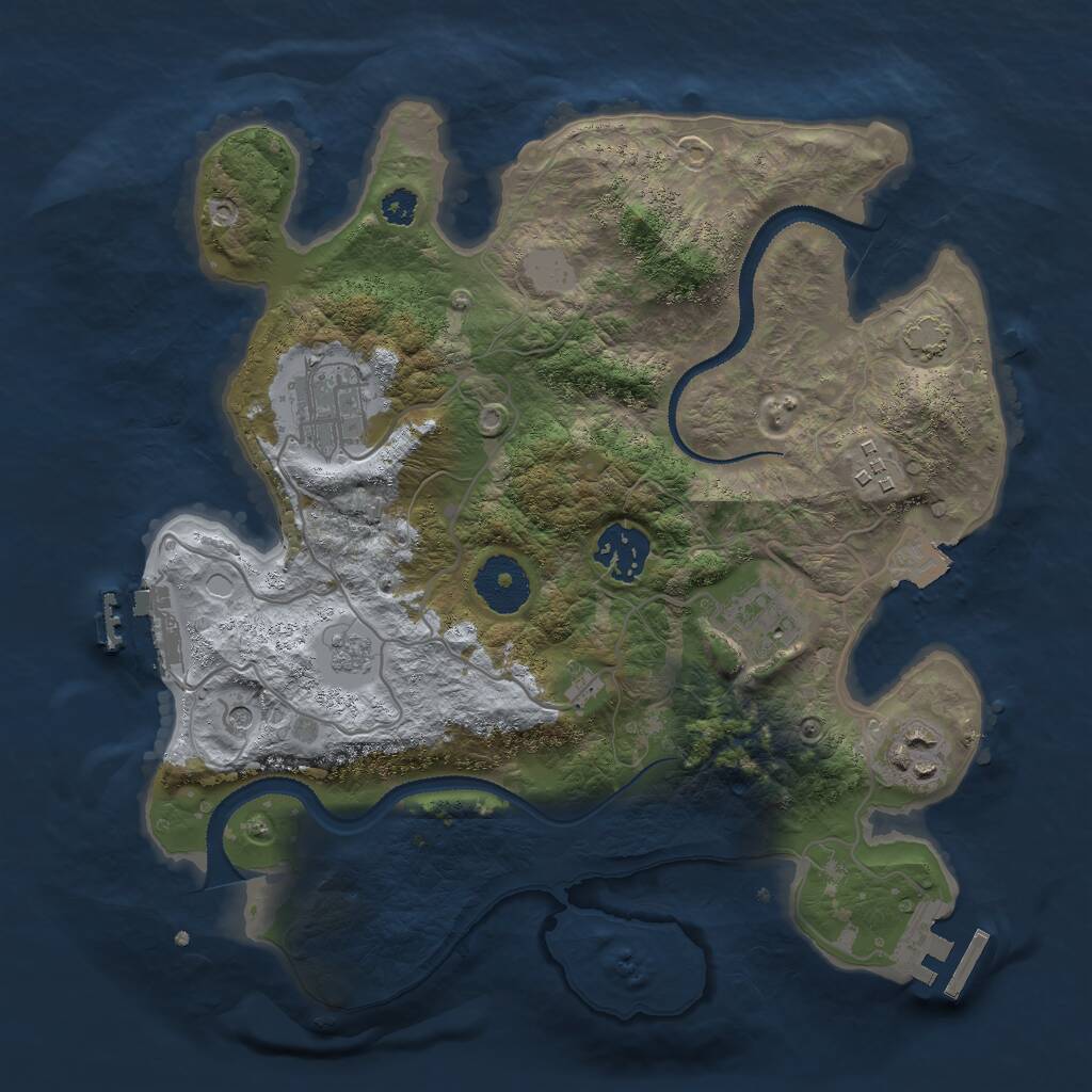 Rust Map: Procedural Map, Size: 3000, Seed: 658659, 11 Monuments