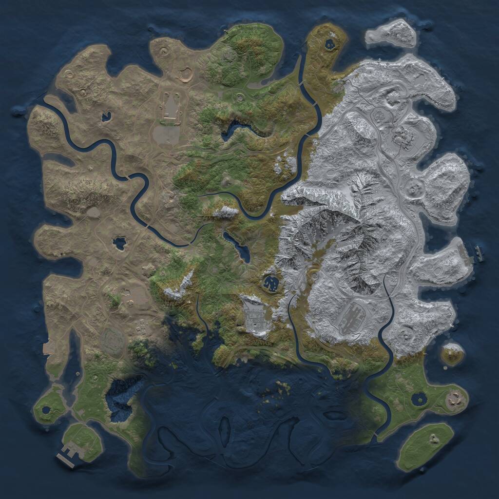 Rust Map: Procedural Map, Size: 5000, Seed: 2764071, 16 Monuments