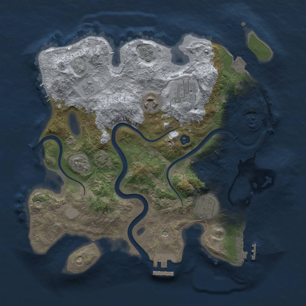 Rust Map: Procedural Map, Size: 3000, Seed: 845043763, 10 Monuments