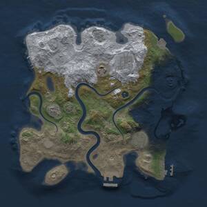 Thumbnail Rust Map: Procedural Map, Size: 3000, Seed: 845043763, 10 Monuments