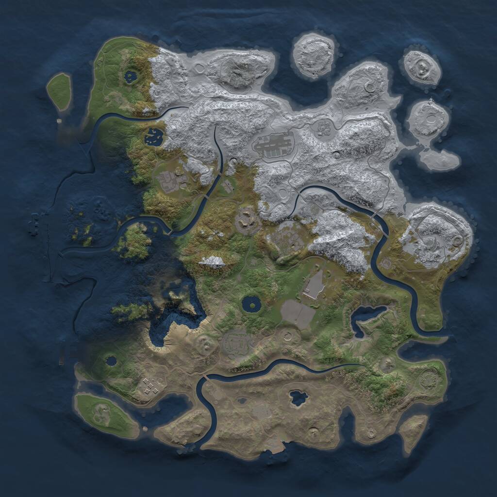Rust Map: Procedural Map, Size: 4000, Seed: 661897770, 15 Monuments