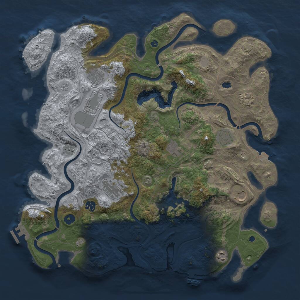 Rust Map: Procedural Map, Size: 4250, Seed: 2044277363, 16 Monuments