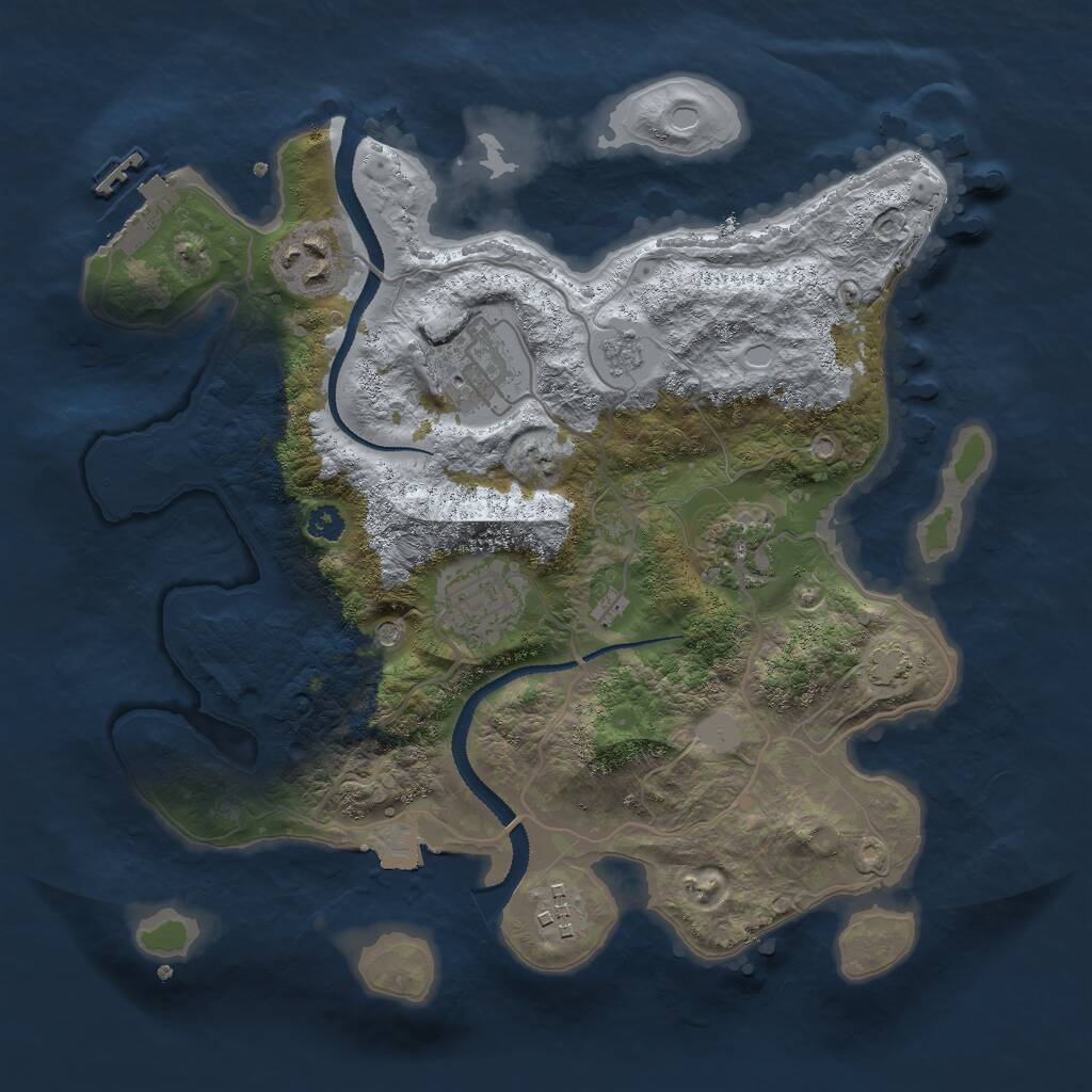 Rust Map: Procedural Map, Size: 3000, Seed: 778747, 10 Monuments