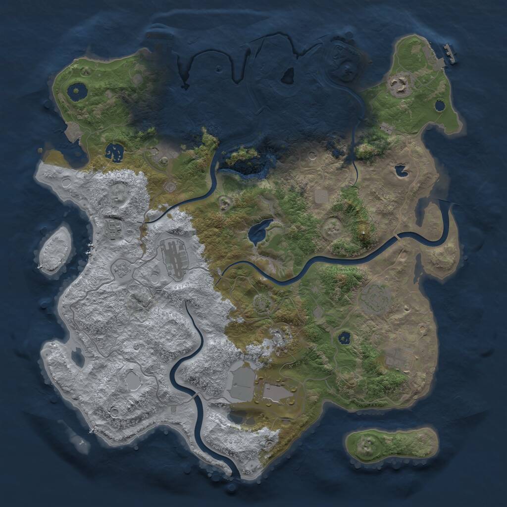 Rust Map: Procedural Map, Size: 4000, Seed: 335790753, 15 Monuments