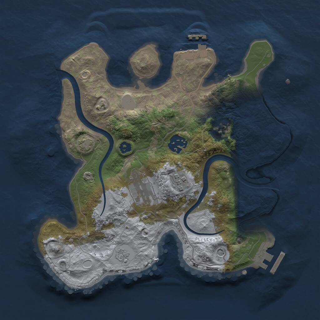 Rust Map: Procedural Map, Size: 2700, Seed: 58112776, 9 Monuments