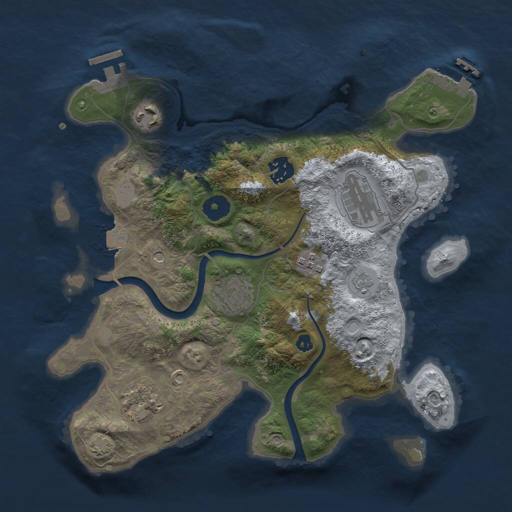 Rust Map: Procedural Map, Size: 3000, Seed: 9671480, 12 Monuments