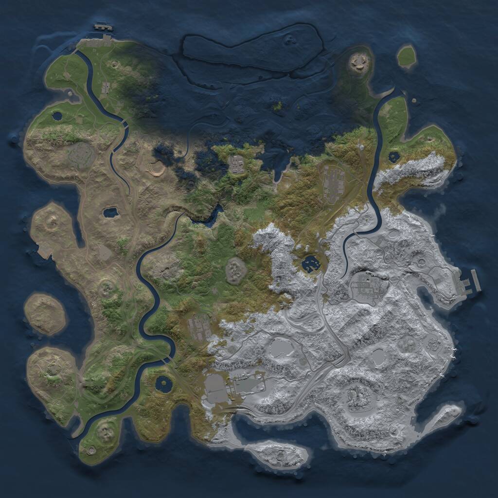 Rust Map: Procedural Map, Size: 4420, Seed: 69420, 16 Monuments