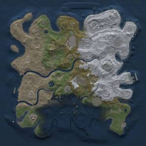 Thumbnail Rust Map: Procedural Map, Size: 3750, Seed: 723577352, 16 Monuments