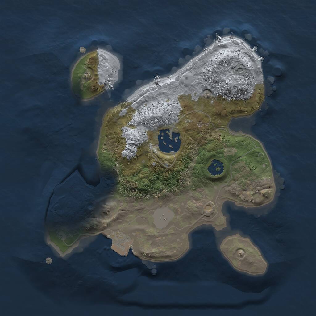 Rust Map: Procedural Map, Size: 2000, Seed: 1584346382, 2 Monuments