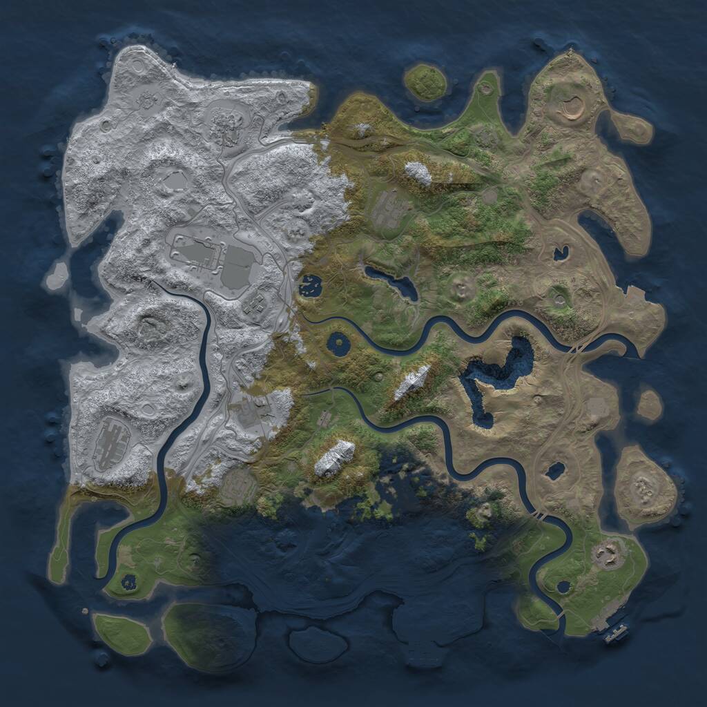 Rust Map: Procedural Map, Size: 4500, Seed: 1425237739, 17 Monuments