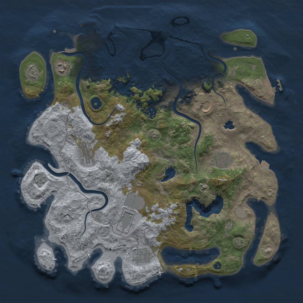 Rust Map: Procedural Map, Size: 4000, Seed: 1637813008, 14 Monuments