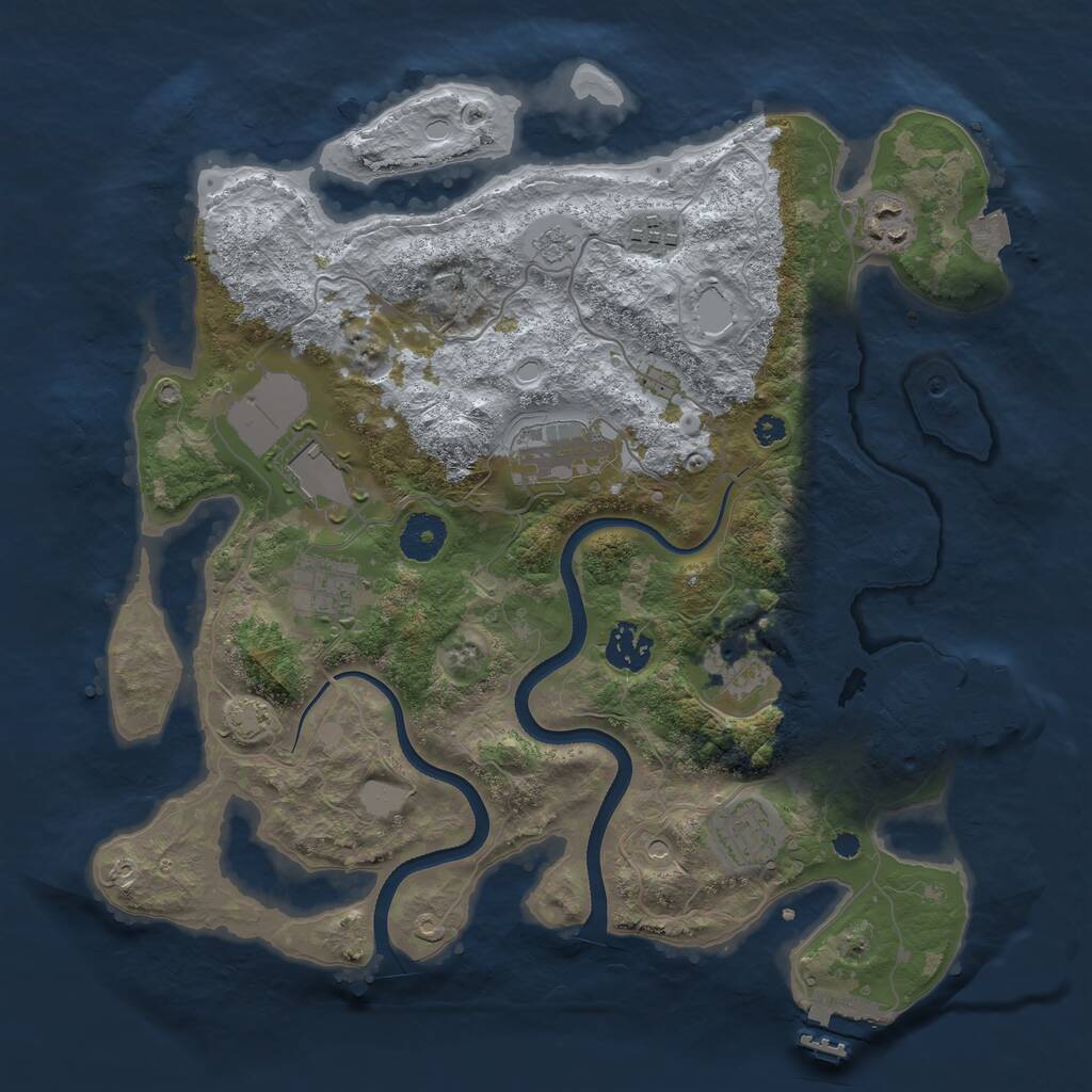 Rust Map: Procedural Map, Size: 3500, Seed: 175413776, 14 Monuments