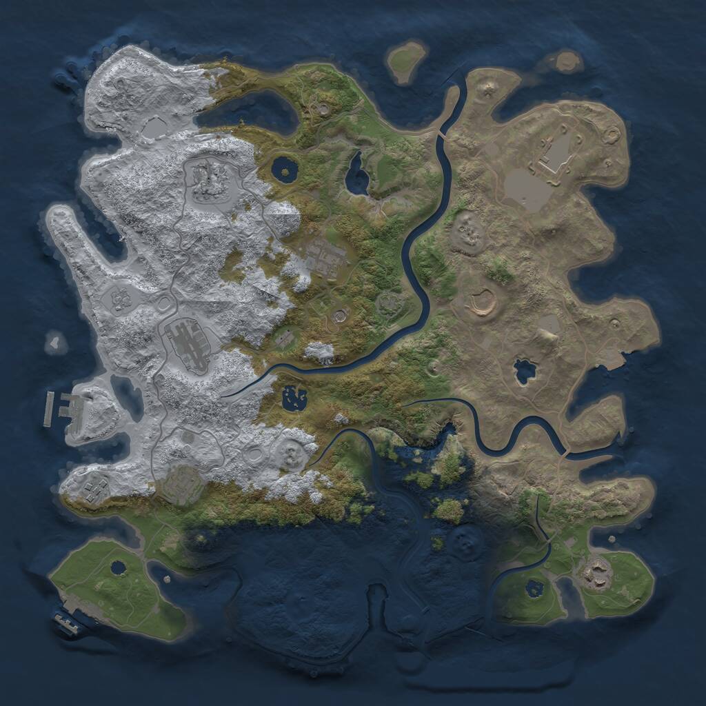Rust Map: Procedural Map, Size: 4000, Seed: 1027185510, 15 Monuments