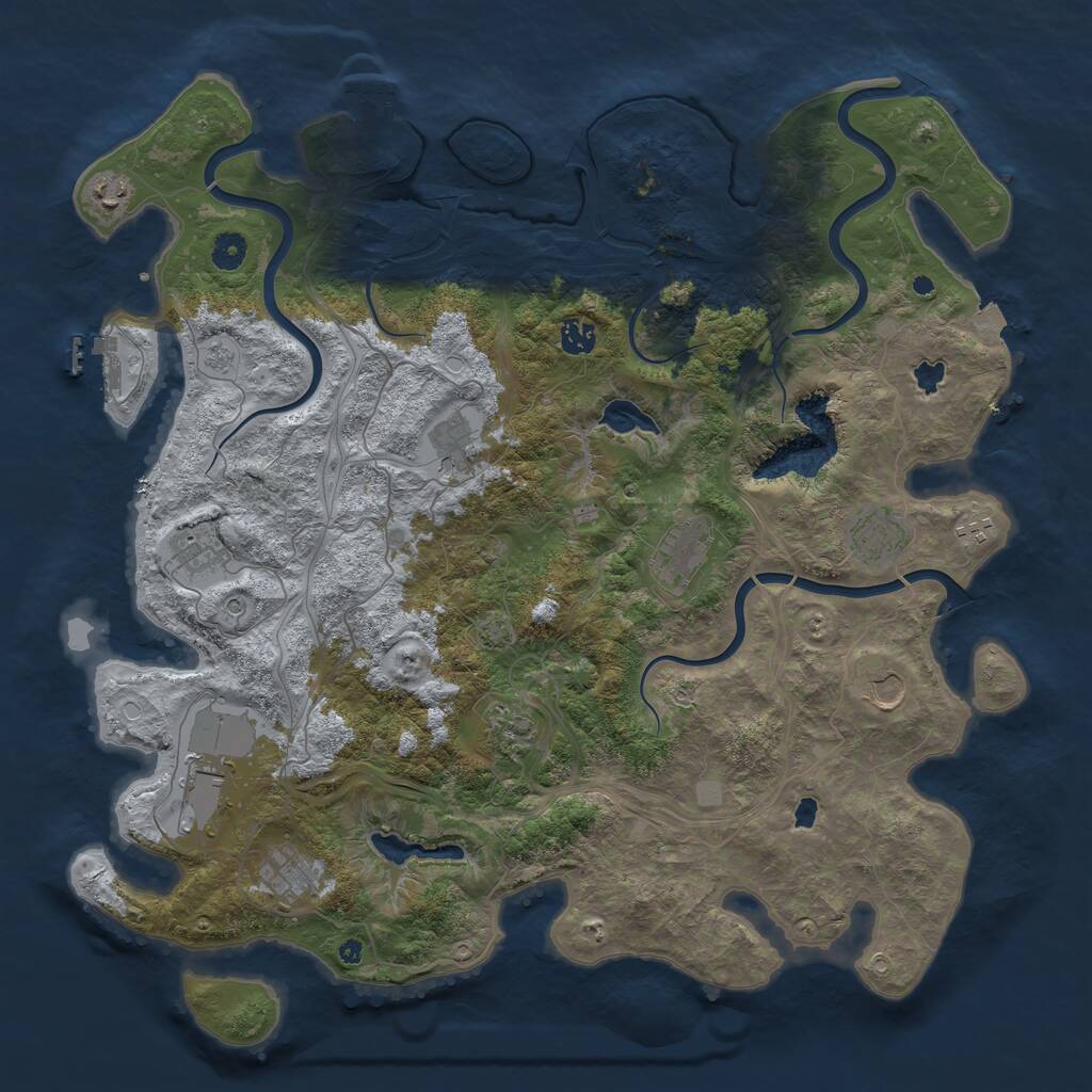Rust Map: Procedural Map, Size: 4500, Seed: 2020202020, 17 Monuments