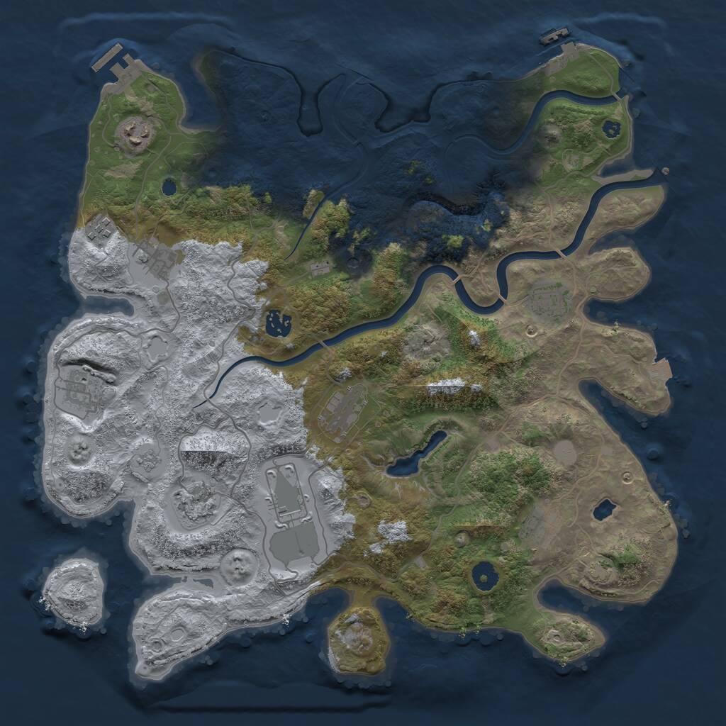 Rust Map: Procedural Map, Size: 4000, Seed: 168754686, 16 Monuments