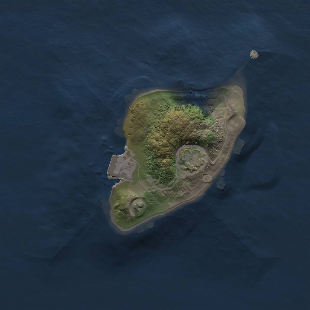 Rust Map: Procedural Map, Size: 1500, Seed: 490000, 2 Monuments