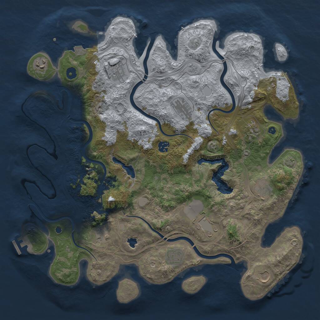 Rust Map: Procedural Map, Size: 4250, Seed: 857239508, 16 Monuments