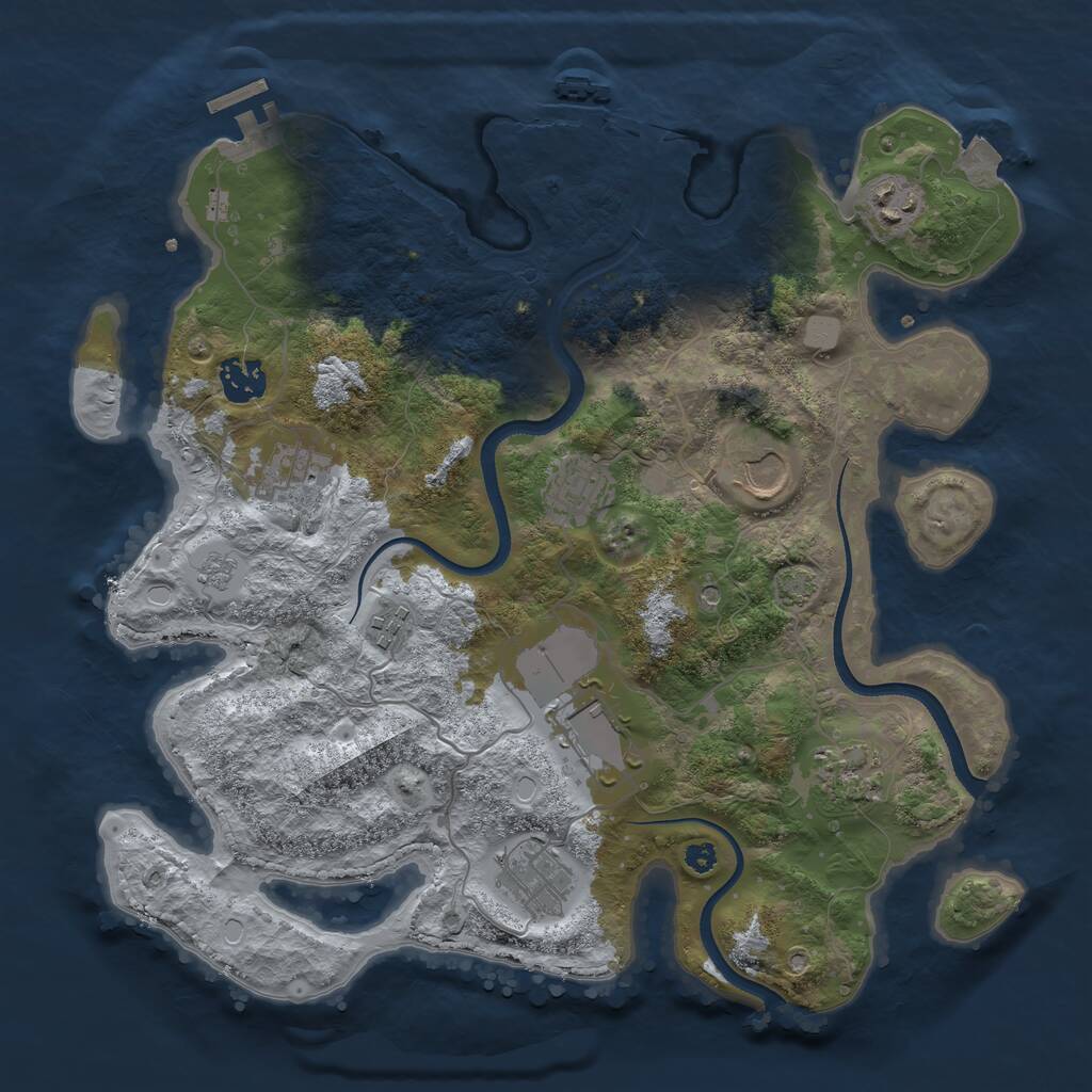 Rust Map: Procedural Map, Size: 3500, Seed: 24357797, 15 Monuments