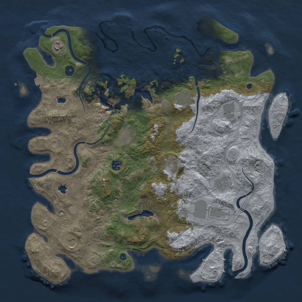 Rust Map: Procedural Map, Size: 4500, Seed: 678030547, 15 Monuments